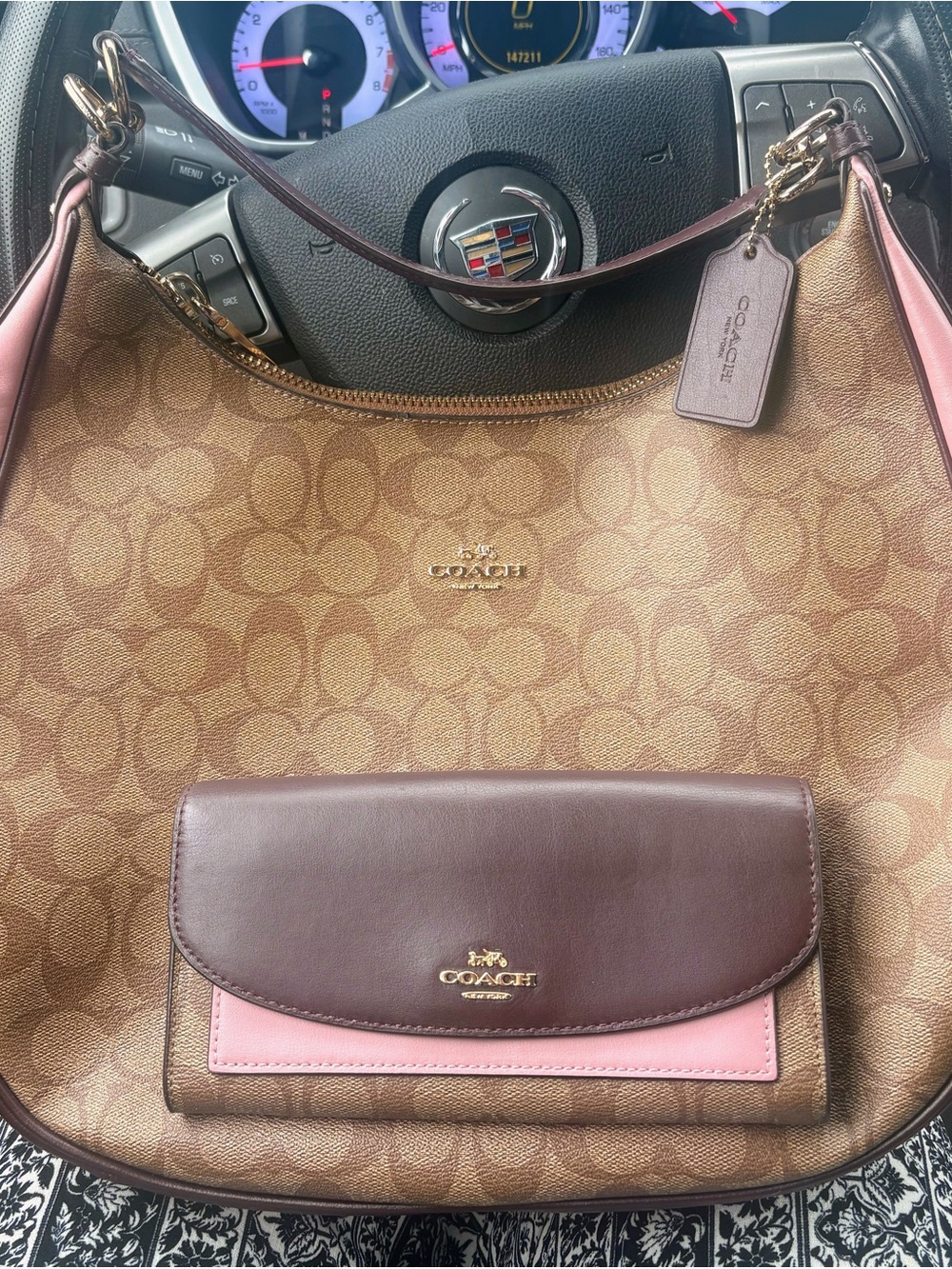 Coach Brown Signature Canvas Hobo